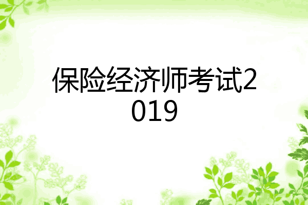 保险经济师考试2019