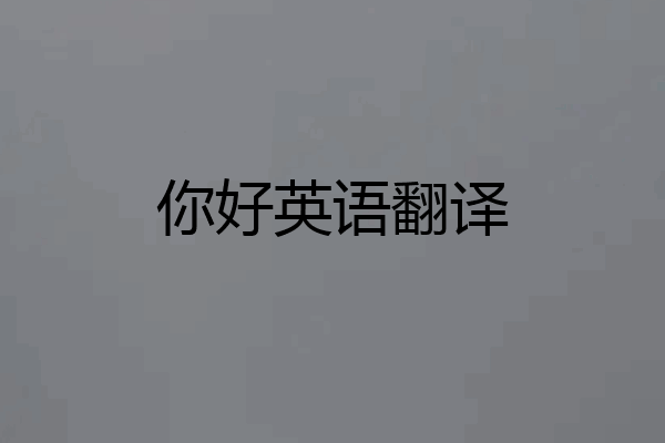你好英语翻译