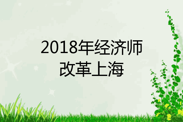 2018年经济师改革上海