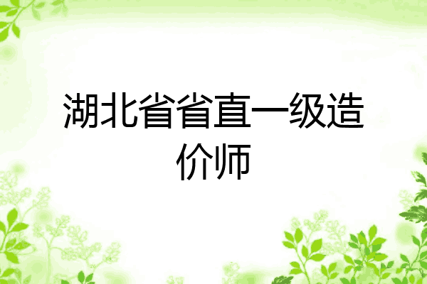 湖北省省直一级造价师