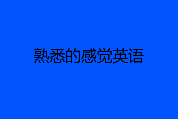 熟悉的感觉英语