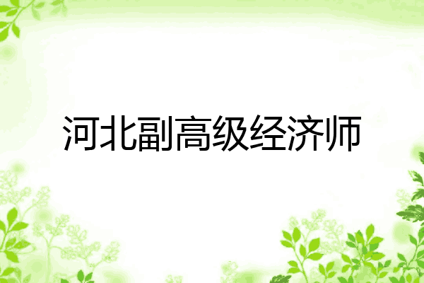 河北副高级经济师