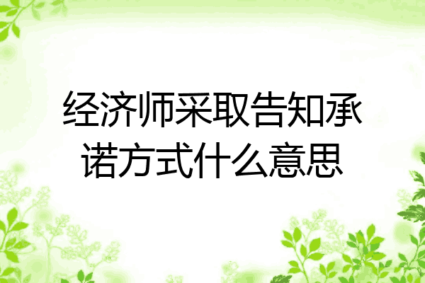 经济师采取告知承诺方式什么意思