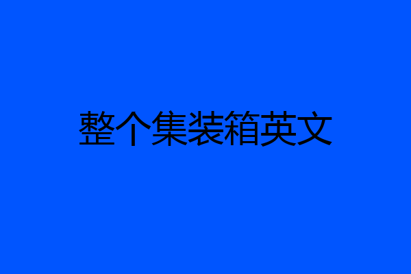 整个集装箱英文