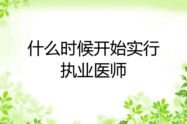 什么时候开始实行执业医师