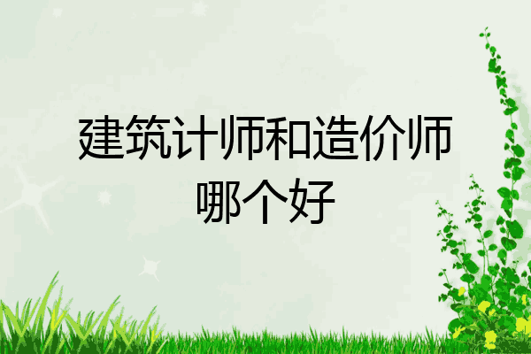建筑计师和造价师哪个好