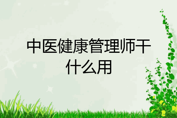 中医健康管理师干什么用