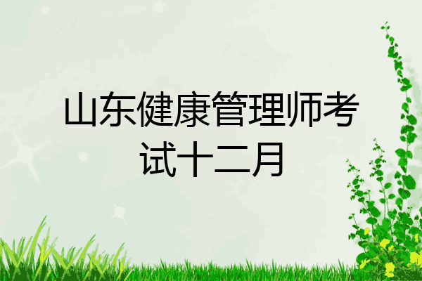 山东健康管理师考试十二月