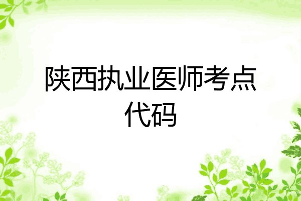 陕西执业医师考点代码