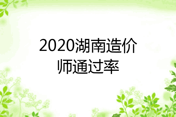 2020湖南造价师通过率