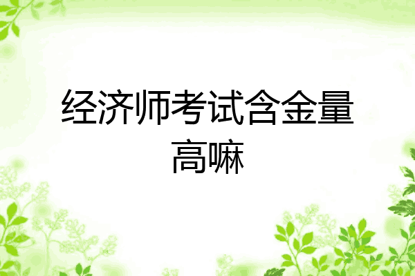 经济师考试含金量高嘛