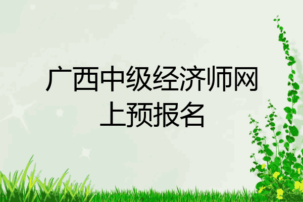 广西中级经济师网上预报名