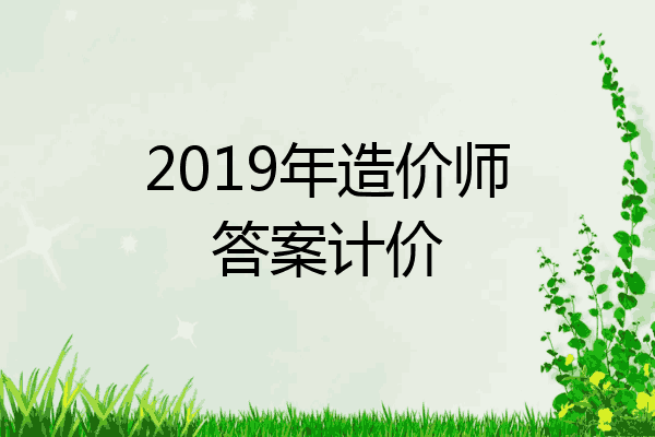 2019年造价师答案计价