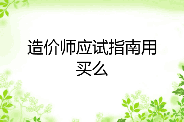 造价师应试指南用买么