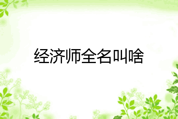 经济师全名叫啥