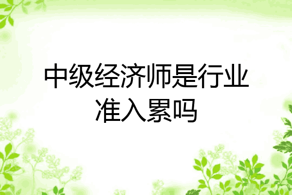 中级经济师是行业准入累吗