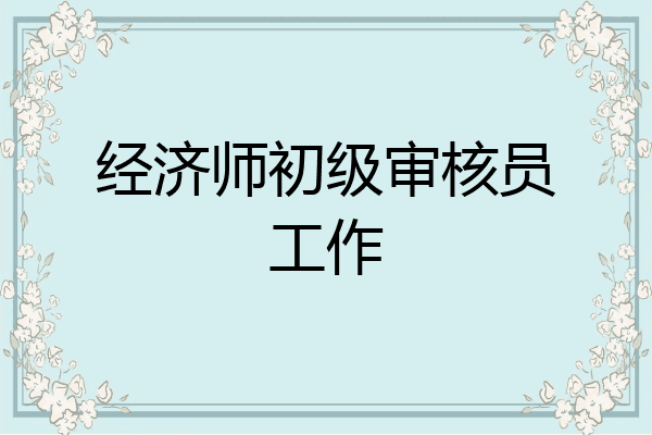经济师初级审核员工作