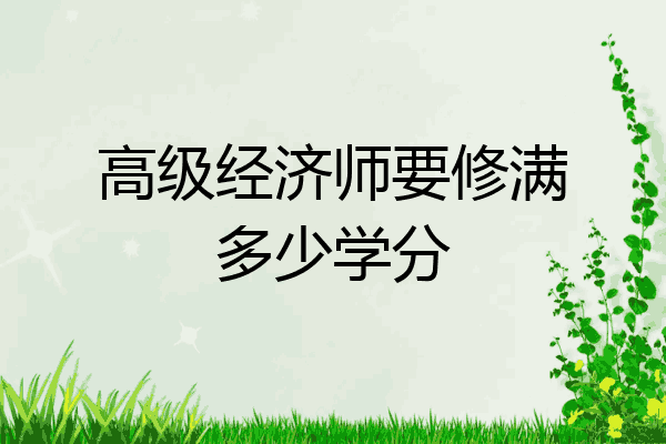 高级经济师要修满多少学分