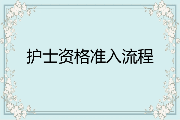 护士资格准入流程