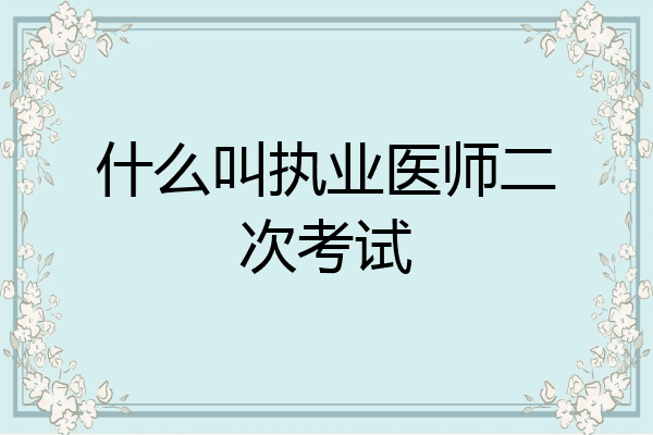 什么叫执业医师二次考试