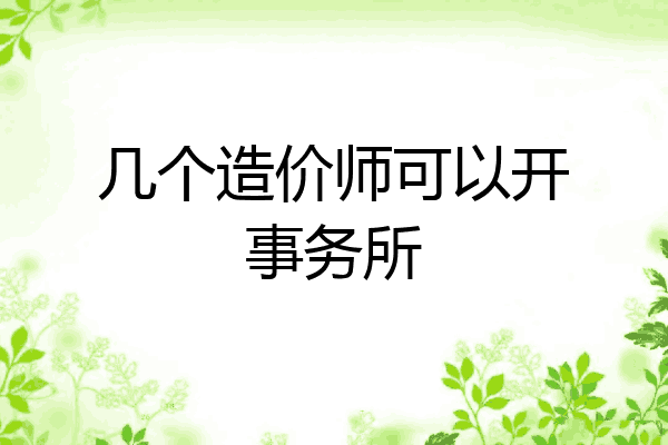 几个造价师可以开事务所