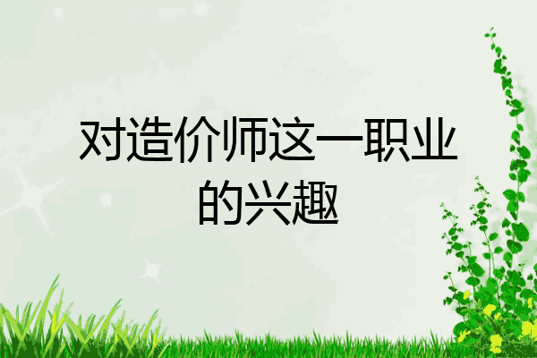对造价师这一职业的兴趣