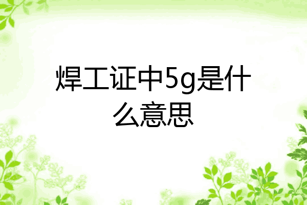 焊工证中5g是什么意思