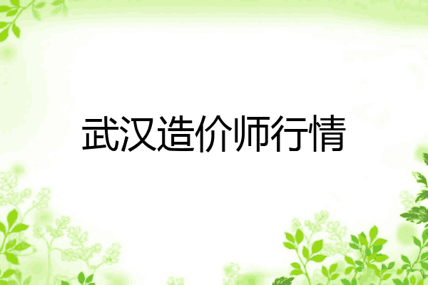 武汉造价师行情