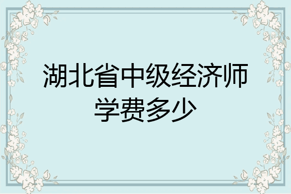 湖北省中级经济师学费多少