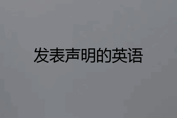 发表声明的英语