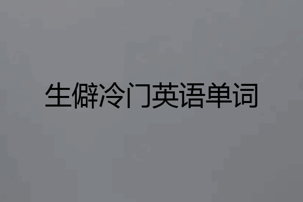 生僻冷门英语单词