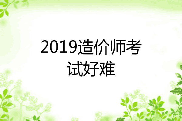 2019造价师考试好难