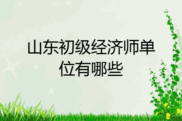 山东初级经济师单位有哪些
