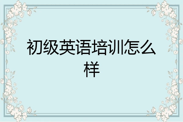 初级英语培训怎么样