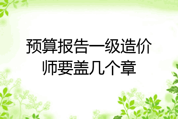 预算报告一级造价师要盖几个章