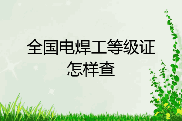 全国电焊工等级证怎样查