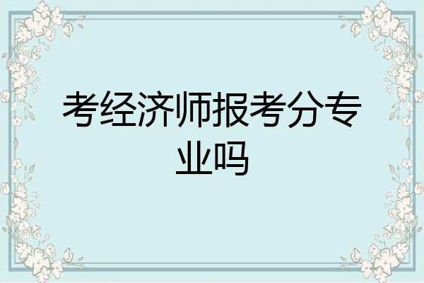 考经济师报考分专业吗