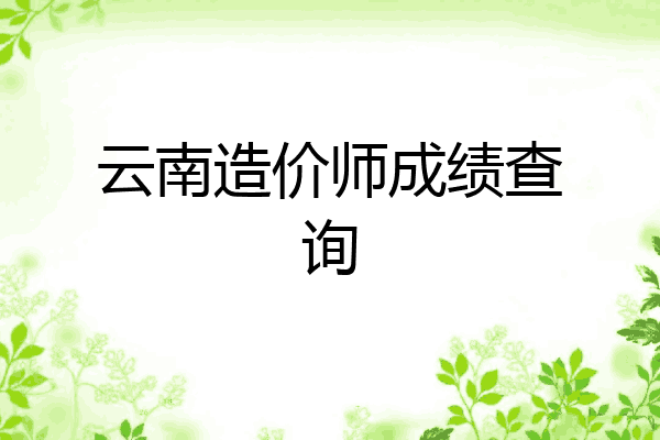 云南造价师成绩查询