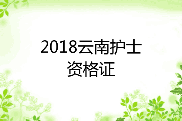 2018云南护士资格证