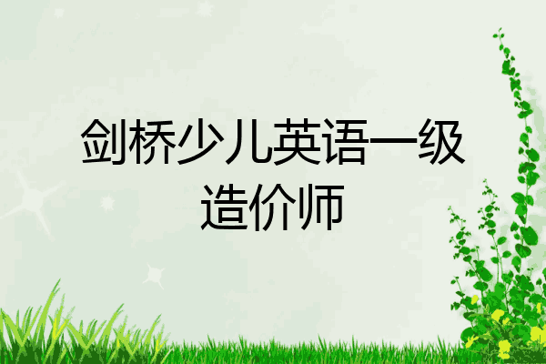 剑桥少儿英语一级造价师