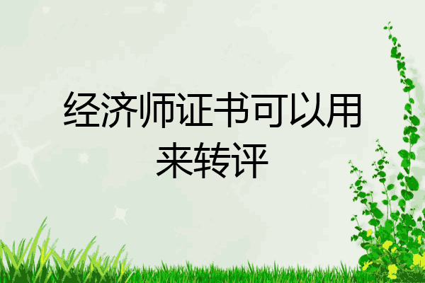 经济师证书可以用来转评