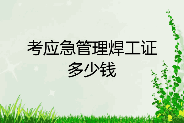考应急管理焊工证多少钱