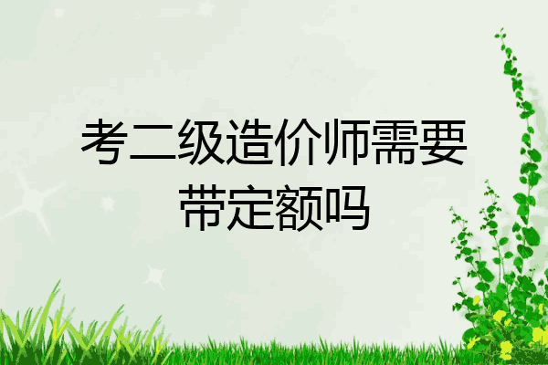 考二级造价师需要带定额吗