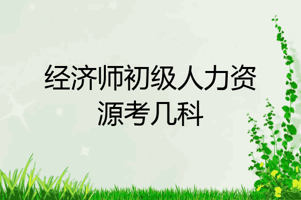 经济师初级人力资源考几科