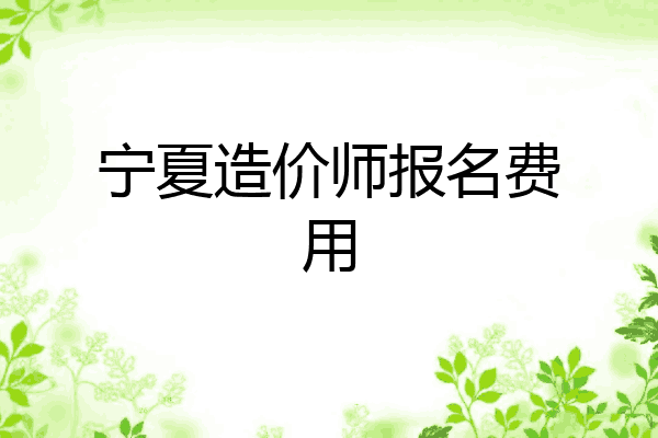宁夏造价师报名费用