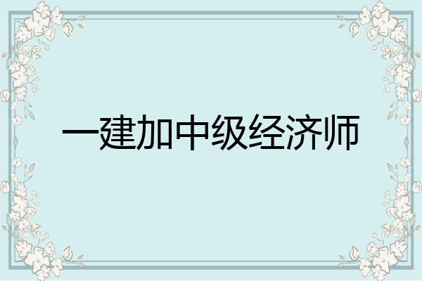 一建加中级经济师
