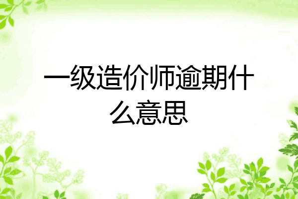一级造价师逾期什么意思