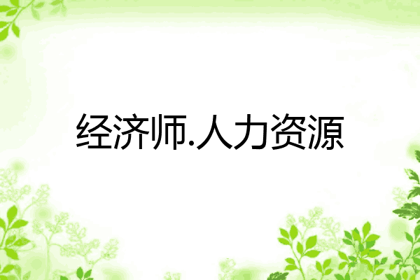 经济师.人力资源