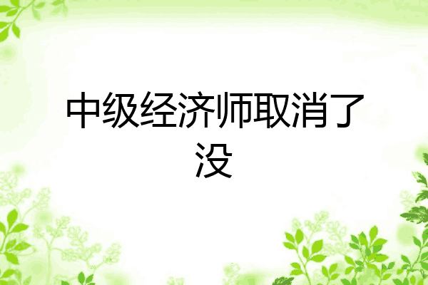 中级经济师取消了没