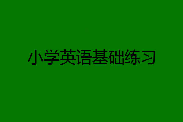 小学英语基础练习